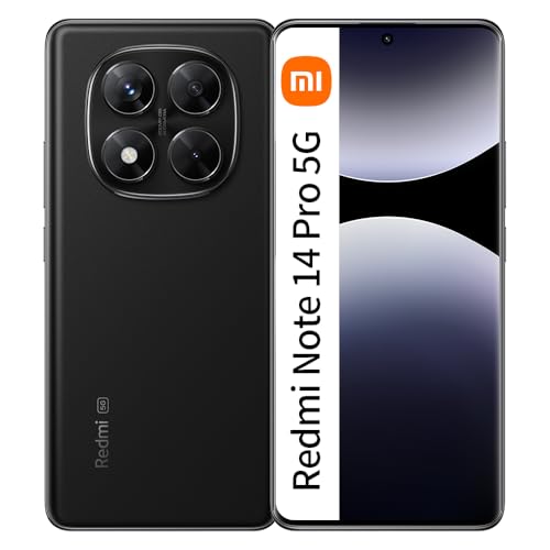 Xiaomi Redmi Note 14 Pro 5G EU Simlockfrei 12GB RAM + 256GB ROM Smartphone 6,67 Zoll 120Hz 200MP 5110mAh Akku 45W, Schwarz (mit Ladegerät) von Xiaomi