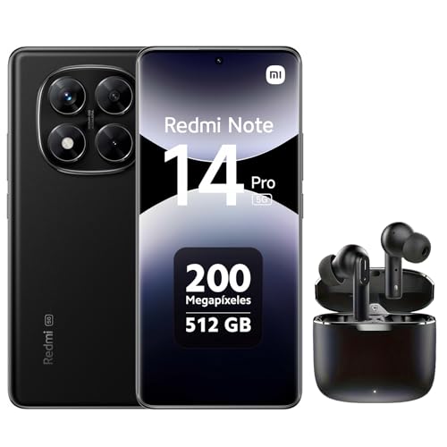 Xiaomi Redmi Note 14 Pro 5G Enthalten Bluetooth-Headset (schwarz Black, 12 GB RAM, 512 GB Speicher) | Weltpremiere MTK Dimensity 7025 Ultra | 2100 Nits Segmenthellstes 120-Hz-AMOLED von Xiaomi