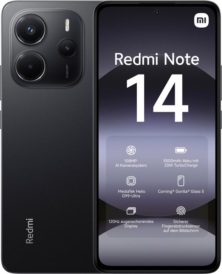 Xiaomi Redmi Note 14 Smartphone (16,94 cm/6,67 Zoll, 128 GB Speicherplatz, 108 MP Kamera) von Xiaomi