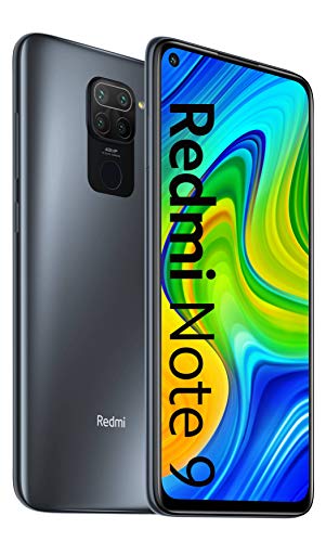 Xiaomi Redmi Note 9 4 GB + 128 GB, 16,6 cm DotDisplay, MTK Helio G85, 5020 mAh großer Akku, Onyx Black, offizielle UK-Version von Xiaomi