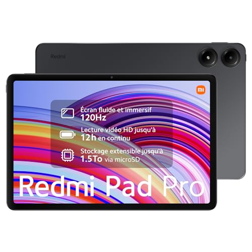 Xiaomi Redmi Pad Pro Qualcomm Snapdragon 128 Go 30,7 cm (12.1") 6 Go Wi-Fi 6 (802.11ax) Android 14 Gris von Xiaomi