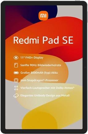 Xiaomi Redmi Pad SE 128 GB 27,9 cm (11) Qualcomm Snapdragon 4 GB Android 13 Graphit - Grau (VHU4448EU) von Xiaomi