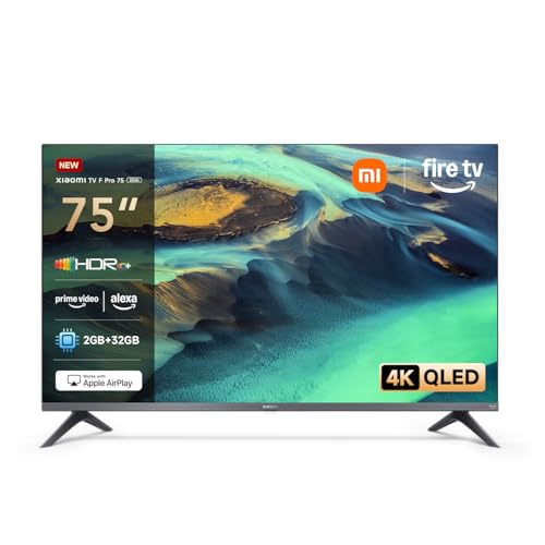 Xiaomi TV F Pro 75, 75 Zoll (190cm),4K UHD QLED,Smart TV,Fire OS8,Triple Tuner DVB-C/S/S2/T/T2,HDR10+,Game Boost mode 120Hz,MEMC, Sprachsteuerung mit Alexa,2GB+32GB,Kompatibel mit Apple AirPlay von XIAOMI
