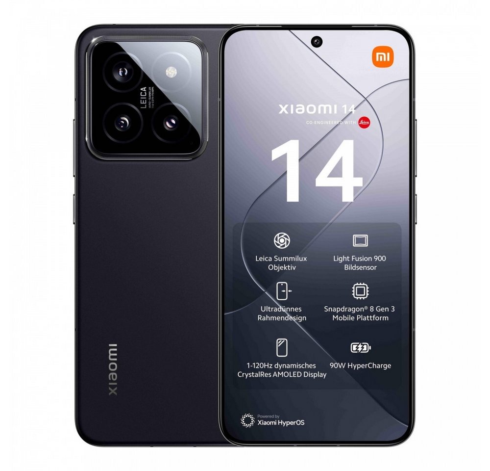 Xiaomi Xiaomi 14 5G 12GB/512GB, schwarz Smartphone. Smartphone (Ohne SIM-Lock) von Xiaomi