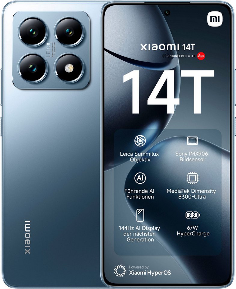 Xiaomi Xiaomi 14T 12GB RAM 256GB ROM Smartphone (512 GB Speicherplatz, 50 MP Kamera, ohne StromAdapter und Kopfhörer) von Xiaomi
