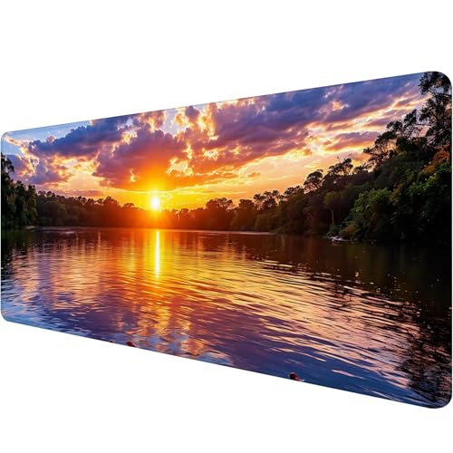Gaming Mauspad 1200 x 400 x 3 mm,Sonnenuntergang Mousepad XXL Groß Mauspad Meer Schreibtischunterlage mit Vernähte Kanten,Wasserdicht Anti-Rutsch Mouse Pad,Verbessert Präzision und Geschwindigkei V-7 von Xiaonu