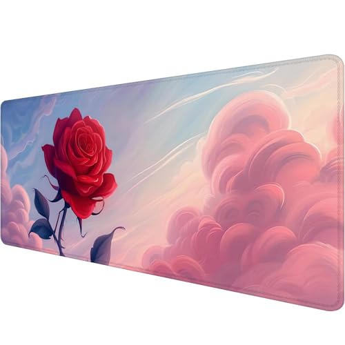 Mauspad 1200 x 400 x 3 mm Rot Mousepad XXL Gaming Mauspad Blume Schreibtischunterlage mit Vernähte Kanten Wasserdicht Anti-Rutsch Mousepad Groß Erweiterter Schreibtisch Schutz für Gaming Office K-1 Mauspad 1200 x 400 x 3 mm Rot Mousepad XXL Gaming Mauspad Blume Schreibtischunterlage mit Vernähte Kanten Wasserdicht Anti-Rutsch Mousepad Groß Erweiterter Schreibtisch Schutz für Gaming Office K-1 von Xiaonu