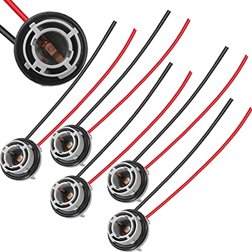 Xiatiaosann 1156 BA15S LED Sockel Adapter, 2-pin P21/5W LED Steckdose Stecker Kabel für Lampe Bremssignalbirne Signallicht, 5 Stück von Xiatiaosann