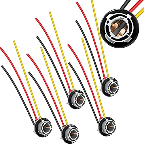 Xiatiaosann 1157 BAY15D LED Sockel Adapter, 3-pin P21/5W LED Steckdose Stecker Kabel für Lampe Bremssignalbirne Signallicht, 5 Stück von Xiatiaosann