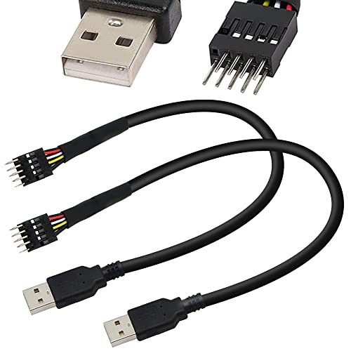 Xiatiaosann 2er-Pack 9-poliger USB-IDC-Dupont-Motherboard-Stecker auf einzelnen USB 2.0-Typ-A-Stecker, Verlängerungskabel, Adapter, Konverterkabel, 7,8 Zoll (20 cm) von Xiatiaosann