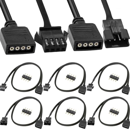 Xiatiaosann 4-Pin RGB Verlängerungs kabel zu 4-Pin Stecker/Buchse Adapterkabel für LED Streifen, Computer Lüfter, Motherboards (0.98 Ft, 3 männliche Drähte/weibliche Drähte) mit 4-Pin männlichen Pins von Xiatiaosann