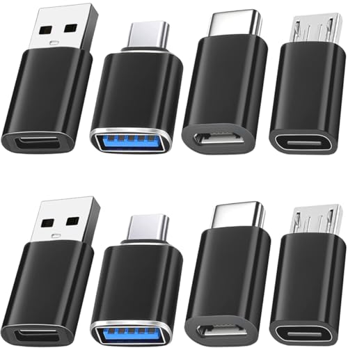Xiatiaosann 8-teiliger USB-auf-USB-C-Adapter, USB-Typ-C-Buchse auf USB 3.0-Adapter, Micro-USB-auf-USB-C-Buchse-Stecker-Konverteranschluss, für Laptop, Auto, Smartphone, Kopfhörer, Mikrofon, PC Xiatiaosann 8-teiliger USB-auf-USB-C-Adapter, USB-Typ-C-Buchse auf USB 3.0-Adapter, Micro-USB-auf-USB-C-Buchse-Stecker-Konverteranschluss, für Laptop, Auto, Smartphone, Kopfhörer, Mikrofon, PC von Xiatiaosann