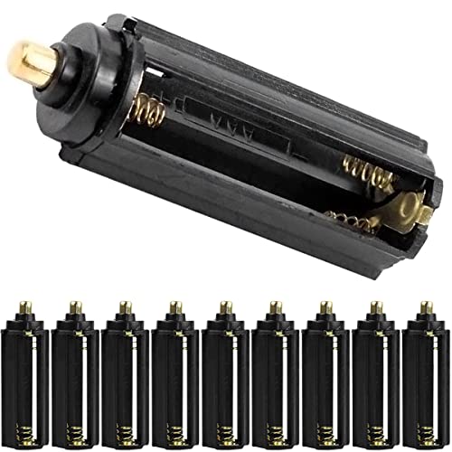 Xiatiaosann Batteriehalter für 1,5V AAA x 3 solt Batterien to Taschenlampe Batterien, 10PCS Batterie Aufbewahrungskoffer, 3 x 1,5V AAA Batterien bis Taschenlampe Batterie, Schwarz Zylindrischer von Xiatiaosann
