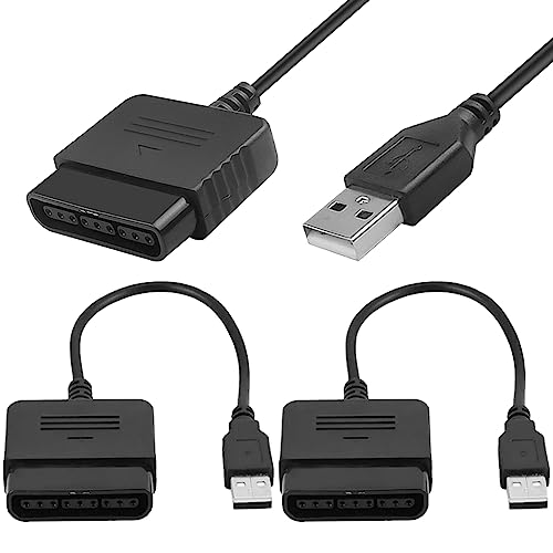 Xiatiaosann Für PS2 Controller auf USB Adapter Konverterkabel, für PS2/3 Buchse auf USB 2.0 Stecker, Adapter Konverterkabel für PS1/für PS2 Controller, Gamepad auf für PS3/PC Controller (2 Stück) von Xiatiaosann