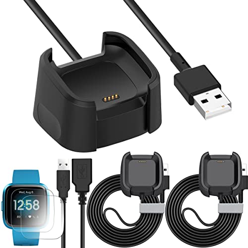 Xiatiaosann Ladekabel für Fitbit Versa Lite/Versa/Versa SE, Ladegerät USB Dock Stand für Smartwatch, Ersatzladekabel für Fitbit Smartwatch, 2 Stück von Xiatiaosann