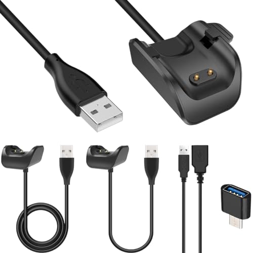 Xiatiaosann Ladekabel für Galaxy Fit 2, USB Ladegerät Ständer, Ersatz Ladedockkabel für Samsung Galaxy Fit2 SM-R220 Sports Watch, Smartwatch-Zubehör-Adapter, 1 m & 0,15 m, 2 Stück von Xiatiaosann