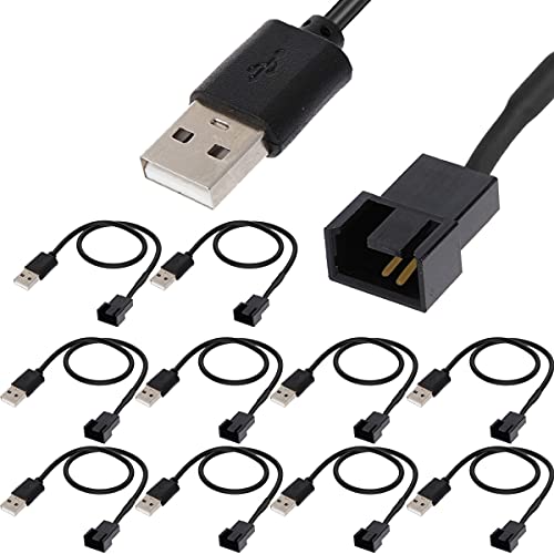 Xiatiaosann USB zu 3-pin 4-pin PC Lüfter, 5V USB-Sleeve-Lüfter-Netzadapterkabel, USB Typ A Stecker auf 3-pin 4-pin Stecker Adapter Stromkabel von Xiatiaosann