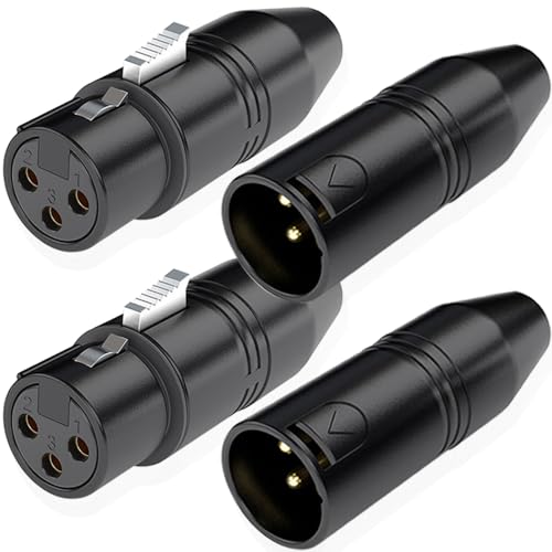 Xiatiaosann XLR-auf-3,5-mm-TRS-Adapter, 3,5-mm-TRS-Miniklinkenbuchse auf 3-poligen XLR-Stecker-Mikrofonadapter und 3,5-mm-TRS-Miniklinkenbuchse auf 3-poligen XLR-Buchsenadapter (4er-Pack) von Xiatiaosann