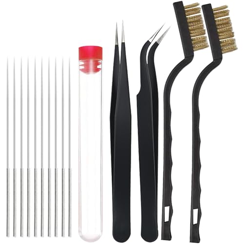 15 Stück 3D Drucker Düsenreinigungsnadeln Reinigungsset, 3D Drucker Düsenreiniger Kit, 3D Druck Zubehör mit 0,4mm Reinigungsnadeln, Drahtbürste aus Messing und Pinzette 15 Stück 3D Drucker Düsenreinigungsnadeln Reinigungsset, 3D Drucker Düsenreiniger Kit, 3D Druck Zubehör mit 0,4mm Reinigungsnadeln, Drahtbürste aus Messing und Pinzette von Xiciki
