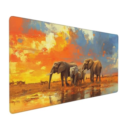 Gaming Mauspad XXL Elefant Mousepad 900x400x4mm Afrika Verlängertes Mauspad Schreibtischauflage,Genähte Kanten Mauspad,Verbessert Präzision und Geschwindigkeit Wasserdicht Geeignet für Büro und Spiele Gaming Mauspad XXL Elefant Mousepad 900x400x4mm Afrika Verlängertes Mauspad Schreibtischauflage,Genähte Kanten Mauspad,Verbessert Präzision und Geschwindigkeit Wasserdicht Geeignet für Büro und Spiele von Xieazgsn