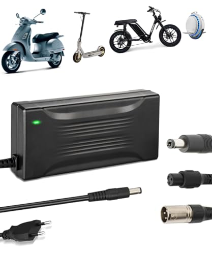 Xietongpo 54,6V 3A Ladegerät für E Scooter, E Bike, 48V Elektroroller Akkuladegerät mit 3 Pin XLR-Stecker, Akkuladung Elektrofahrrad, Lithium-Akkuladeger Stromversorgung für Elektrorollstuhl von Xietongpo
