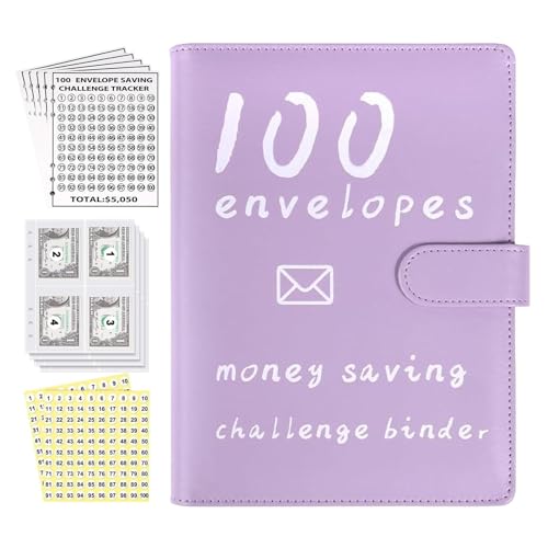 Budget Planner, 100 Envelope Challenge Binder, Money Budget Binder Organizer With Cash Envelopes, Waterproof Cash Budget, Sparchallenge Budgetplaner Karten Challengers Geld Planer Cash Stuffing Zubehö von Xiixuuj
