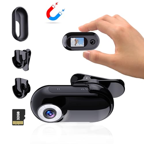 Xilecam Mini Action Cam1080P und 32 GB Speicherkarte Helmkamera Motorrad Bodycam HelmetCamera, Mini Kamera, Multifunctional Accessories (Schwarz) von Xilecam
