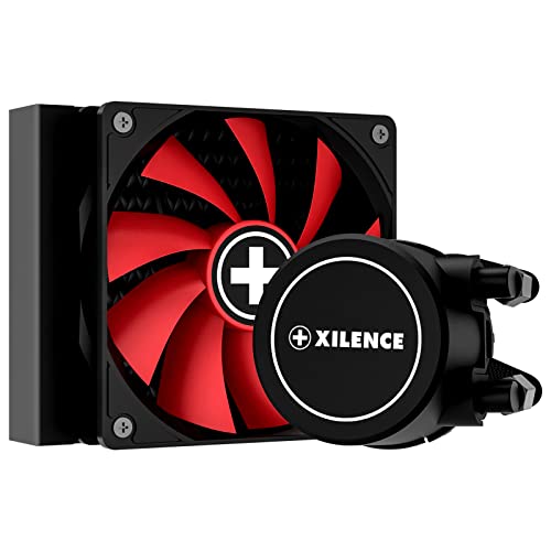 Xilence LQ120 AMD und Intel 120mm AiO Wasserkühlung, AM5/AM4, LGA 1700/2066/2011/1151/1150/1155/1156/1200, 200W TDP, 120mm PWM Lüfter, optimal für hohe Kühlanforderungen im Gaming/Streaming, schwarz von Xilence
