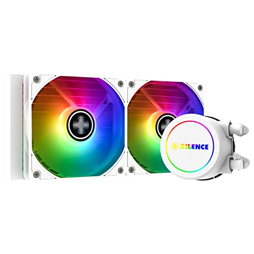 Xilence LQ240.W.ARGB AMD und Intel AiO 240mm Wasserkühlung, 2x 120mm ARGB PWM Lüfter, 300W TDP, transparent/weiß von Xilence