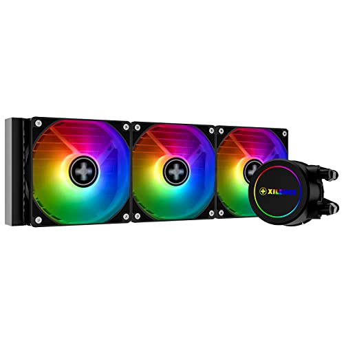 Xilence LQ360.ARGB AMD und Intel 360mm AiO Wasserkühlung, AM5/AM4, LGA 1700/2066/2011/1151/1150/1155/1156/1200, 400W TDP, 3x 120mm ARGB PWM Lüfter, für hohe Anforderungen im Gaming/Streaming, schwarz von Xilence