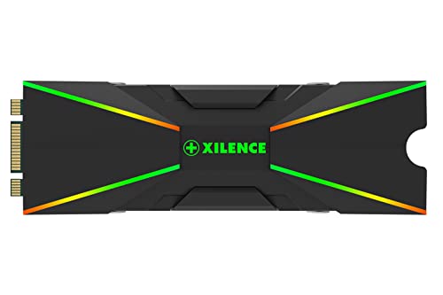 Xilence M2SSD.B.ARGB M.2 2280 SSD PCIe NVMe/SATA Kühler, 3PIN ARGB 5V, einfache Montage, optimal für hohe Kühlanforderungen der SSD im Gaming und Streaming Passiv, schwarz von Xilence