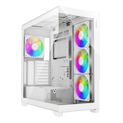 Xilence X818.W.ARGB XILENT Gleam Gaming PC Gehäuse, 4X 140mm ARGB Lüfter, ATX Midi Tower Case, Aquarium Glas Optik, mit Grafikkartenhalter, PWM/ARGB Control Board, für einen Guten Airflow, weiß Xilence X818.W.ARGB XILENT Gleam Gaming PC Gehäuse, 4X 140mm ARGB Lüfter, ATX Midi Tower Case, Aquarium Glas Optik, mit Grafikkartenhalter, PWM/ARGB Control Board, für einen Guten Airflow, weiß von Xilence