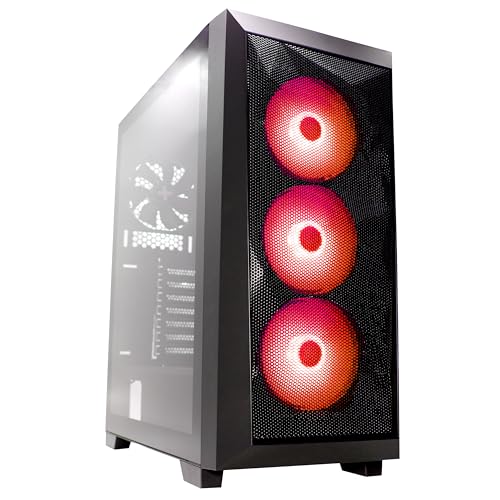 Xilence Xilent Breeze X712.RGB Gaming PC Gehäuse, 3X 120mm ARGB Lüfter, 1x 120mm PWM Lüfter, ATX Midi Tower, schwarz von Xilence
