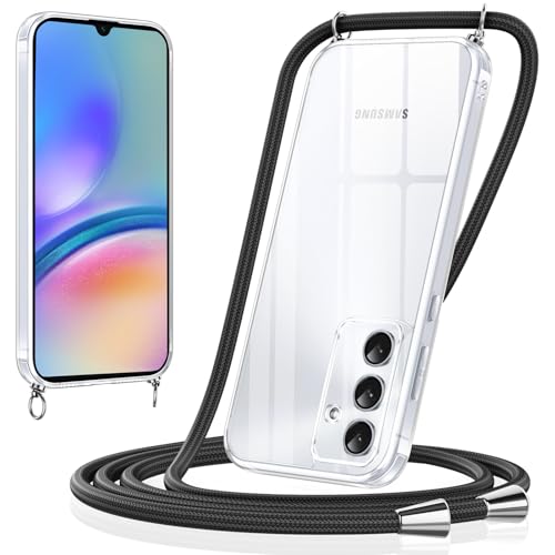 Xiltlly Handykette für Samsung Galaxy A05s Hülle mit Band Kette Handyhülle TPU Silikon Transparent zum Umhängen Stoßfest mit Kordel Necklace Schnur Schutzhülle Bumper Case für Samsung A05s, Schwarz Xiltlly Handykette für Samsung Galaxy A05s Hülle mit Band Kette Handyhülle TPU Silikon Transparent zum Umhängen Stoßfest mit Kordel Necklace Schnur Schutzhülle Bumper Case für Samsung A05s, Schwarz von Xiltlly