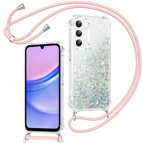 Xiltlly Handykette für Samsung Galaxy A15 4G/5G Hülle mit Band,Glitzer Flüssig Durchsichtig Transparent Silikon Handyhülle mit Kette Kordel zum Umhängen Necklace Stoßfest Kratzfest Schutzhülle, Silber Xiltlly Handykette für Samsung Galaxy A15 4G/5G Hülle mit Band,Glitzer Flüssig Durchsichtig Transparent Silikon Handyhülle mit Kette Kordel zum Umhängen Necklace Stoßfest Kratzfest Schutzhülle, Silber von Xiltlly