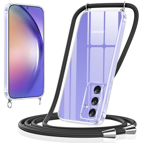 Xiltlly Handykette für Samsung Galaxy A54 5G Hülle mit Band Kette Handyhülle Ultra Dünn Weich TPU Silikon Transparent zum Umhängen Stoßfest mit Kordel Necklace Schnur Schutzhülle Bumper Case, Schwarz Xiltlly Handykette für Samsung Galaxy A54 5G Hülle mit Band Kette Handyhülle Ultra Dünn Weich TPU Silikon Transparent zum Umhängen Stoßfest mit Kordel Necklace Schnur Schutzhülle Bumper Case, Schwarz von Xiltlly