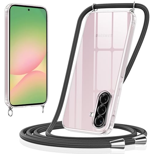 Xiltlly Handykette für Samsung Galaxy A56 5G Hülle mit Band Kette Handyhülle TPU Silikon Transparent zum Umhängen Stoßfest mit Kordel Necklace Schnur Schutzhülle Bumper Case für Samsung A56, Schwarz Xiltlly Handykette für Samsung Galaxy A56 5G Hülle mit Band Kette Handyhülle TPU Silikon Transparent zum Umhängen Stoßfest mit Kordel Necklace Schnur Schutzhülle Bumper Case für Samsung A56, Schwarz von Xiltlly