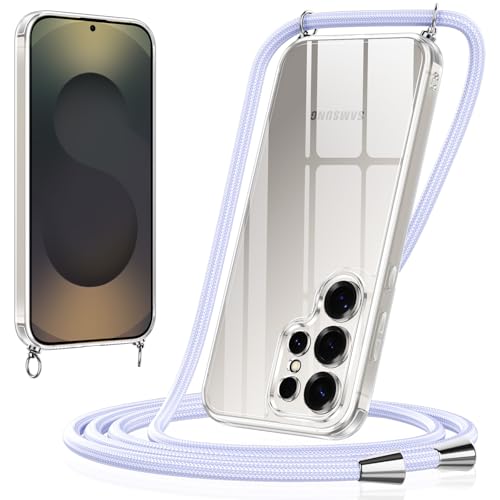 Xiltlly Handykette für Samsung Galaxy S25 Ultra Hülle mit Band Kette Handyhülle TPU Silikon Transparent zum Umhängen Stoßfest mit Kordel Necklace Schnur Schutzhülle Case für Samsung S25 Ultra, Violett Xiltlly Handykette für Samsung Galaxy S25 Ultra Hülle mit Band Kette Handyhülle TPU Silikon Transparent zum Umhängen Stoßfest mit Kordel Necklace Schnur Schutzhülle Case für Samsung S25 Ultra, Violett von Xiltlly