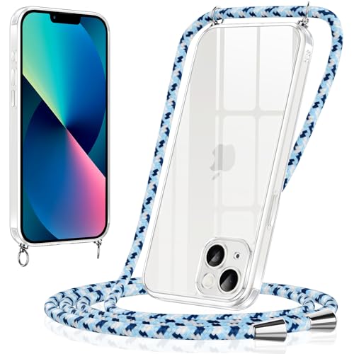 Xiltlly Handykette für iPhone 13 Mini Hülle mit Band Kette Handyhülle Dünn TPU Silikon Transparent zum Umhängen Stoßfest mit Kordel Necklace Schnur Schutzhülle Bumper Case für iPhone 13mini, Blau 02 Xiltlly Handykette für iPhone 13 Mini Hülle mit Band Kette Handyhülle Dünn TPU Silikon Transparent zum Umhängen Stoßfest mit Kordel Necklace Schnur Schutzhülle Bumper Case für iPhone 13mini, Blau 02 von Xiltlly