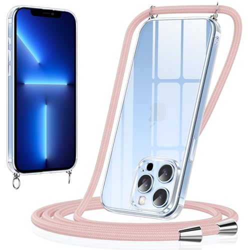 Xiltlly Handykette für iPhone 13 Pro Hülle mit Band Kette Handyhülle Dünn Weich TPU Silikon Transparent zum Umhängen Stoßfest mit Kordel Necklace Schnur Schutzhülle Bumper Case für iPhone 13Pro, Rosa Xiltlly Handykette für iPhone 13 Pro Hülle mit Band Kette Handyhülle Dünn Weich TPU Silikon Transparent zum Umhängen Stoßfest mit Kordel Necklace Schnur Schutzhülle Bumper Case für iPhone 13Pro, Rosa von Xiltlly