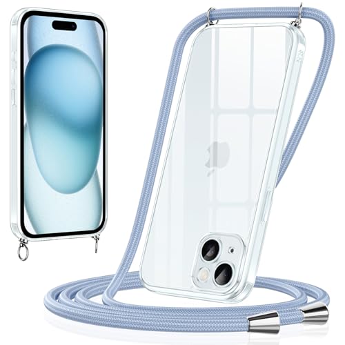 Xiltlly Handykette für iPhone 15 Hülle mit Band Kette Handyhülle Ultra Dünn Weich TPU Silikon Transparent zum Umhängen Stoßfest mit Kordel Necklace Schnur Schutzhülle Bumper Case für iPhone15, Blau 01 Xiltlly Handykette für iPhone 15 Hülle mit Band Kette Handyhülle Ultra Dünn Weich TPU Silikon Transparent zum Umhängen Stoßfest mit Kordel Necklace Schnur Schutzhülle Bumper Case für iPhone15, Blau 01 von Xiltlly