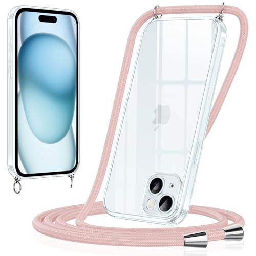 Xiltlly Handykette für iPhone 15 Hülle mit Band Kette Handyhülle Ultra Dünn Weich TPU Silikon Transparent zum Umhängen Stoßfest mit Kordel Necklace Schnur Schutzhülle Bumper Case für iPhone15, Rosa Xiltlly Handykette für iPhone 15 Hülle mit Band Kette Handyhülle Ultra Dünn Weich TPU Silikon Transparent zum Umhängen Stoßfest mit Kordel Necklace Schnur Schutzhülle Bumper Case für iPhone15, Rosa von Xiltlly
