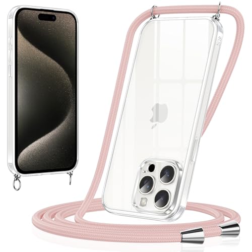 Xiltlly Handykette für iPhone 15 Pro Hülle mit Band Kette Handyhülle Weich TPU Silikon Transparent zum Umhängen Stoßfest mit Kordel Necklace Schnur Schutzhülle Bumper Case für iPhone 15Pro, Rosa Xiltlly Handykette für iPhone 15 Pro Hülle mit Band Kette Handyhülle Weich TPU Silikon Transparent zum Umhängen Stoßfest mit Kordel Necklace Schnur Schutzhülle Bumper Case für iPhone 15Pro, Rosa von Xiltlly