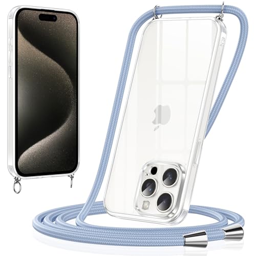 Xiltlly Handykette für iPhone 15 Pro Max Hülle mit Band Kette Handyhülle TPU Silikon Transparent zum Umhängen Stoßfest mit Kordel Necklace Schnur Schutzhülle Bumper Case für iPhone 15Pro Max, Blau 01 Xiltlly Handykette für iPhone 15 Pro Max Hülle mit Band Kette Handyhülle TPU Silikon Transparent zum Umhängen Stoßfest mit Kordel Necklace Schnur Schutzhülle Bumper Case für iPhone 15Pro Max, Blau 01 von Xiltlly