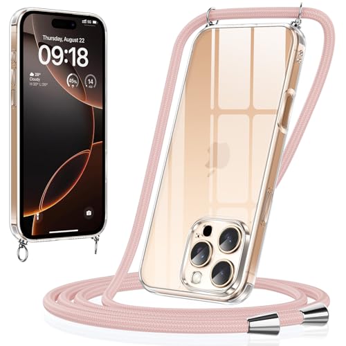 Xiltlly Handykette für iPhone 16 Pro Max Hülle mit Band Kette Handyhülle Dünn TPU Silikon Transparent zum Umhängen Stoßfest mit Kordel Necklace Schnur Schutzhülle Bumper Case für iPhone 16Pro Max,Rosa Xiltlly Handykette für iPhone 16 Pro Max Hülle mit Band Kette Handyhülle Dünn TPU Silikon Transparent zum Umhängen Stoßfest mit Kordel Necklace Schnur Schutzhülle Bumper Case für iPhone 16Pro Max,Rosa von Xiltlly
