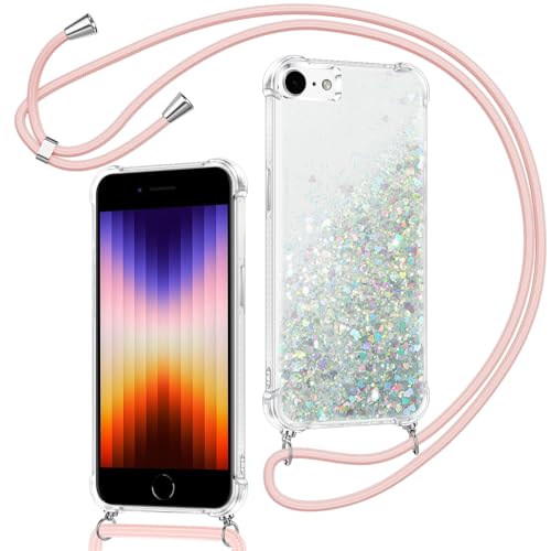Xiltlly Handykette für iPhone 8/iPhone SE 2020/iPhone 7/SE 2022 Hülle mit Band, Glitzer Flüssig Durchsichtig Silikon Handyhülle mit Kette Kordel zum Umhängen Stoßfest Kratzfest Schutzhülle, Silber Xiltlly Handykette für iPhone 8/iPhone SE 2020/iPhone 7/SE 2022 Hülle mit Band, Glitzer Flüssig Durchsichtig Silikon Handyhülle mit Kette Kordel zum Umhängen Stoßfest Kratzfest Schutzhülle, Silber von Xiltlly
