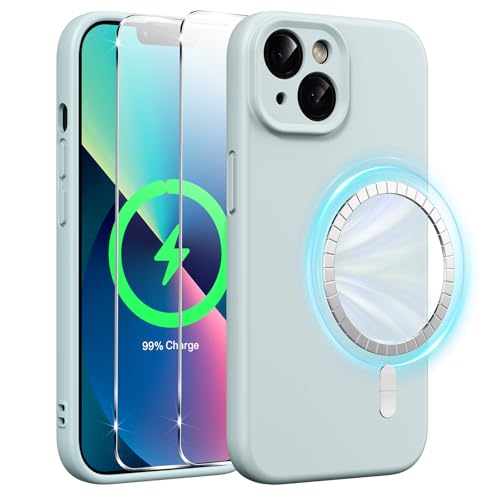 Xiltlly Magnetisch Silikon Hülle für iPhone 13 6,1 Zoll mit 2 Stück Schutzfolie, Kompatibel mit MagSafe, Stoßfeste Kratzfeste Handyhülle für iPhone 13, Blau Xiltlly Magnetisch Silikon Hülle für iPhone 13 6,1 Zoll mit 2 Stück Schutzfolie, Kompatibel mit MagSafe, Stoßfeste Kratzfeste Handyhülle für iPhone 13, Blau von Xiltlly