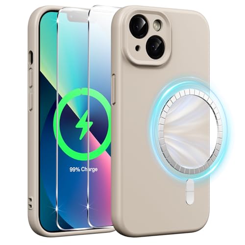 Xiltlly Magnetisch Silikon Hülle für iPhone 13 6,1 Zoll mit 2 Stück Schutzfolie, Kompatibel mit MagSafe, Stoßfeste Kratzfeste Handyhülle für iPhone 13, Grau Xiltlly Magnetisch Silikon Hülle für iPhone 13 6,1 Zoll mit 2 Stück Schutzfolie, Kompatibel mit MagSafe, Stoßfeste Kratzfeste Handyhülle für iPhone 13, Grau von Xiltlly