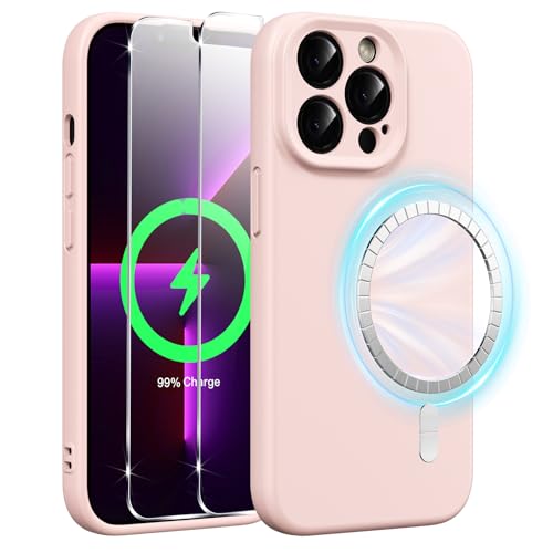 Xiltlly Magnetisch Silikon Hülle für iPhone 13 Pro 6,1 Zoll mit 2 Stück Schutzfolie, Kompatibel mit MagSafe, Stoßfeste Kratzfeste Handyhülle für iPhone 13 Pro, Rosa Xiltlly Magnetisch Silikon Hülle für iPhone 13 Pro 6,1 Zoll mit 2 Stück Schutzfolie, Kompatibel mit MagSafe, Stoßfeste Kratzfeste Handyhülle für iPhone 13 Pro, Rosa von Xiltlly