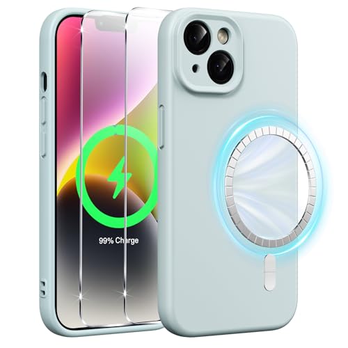 Xiltlly Magnetisch Silikon Hülle für iPhone 14 6,1 Zoll mit 2 Stück Schutzfolie, Kompatibel mit MagSafe, Stoßfeste Kratzfeste Handyhülle für iPhone 14, Blau Xiltlly Magnetisch Silikon Hülle für iPhone 14 6,1 Zoll mit 2 Stück Schutzfolie, Kompatibel mit MagSafe, Stoßfeste Kratzfeste Handyhülle für iPhone 14, Blau von Xiltlly
